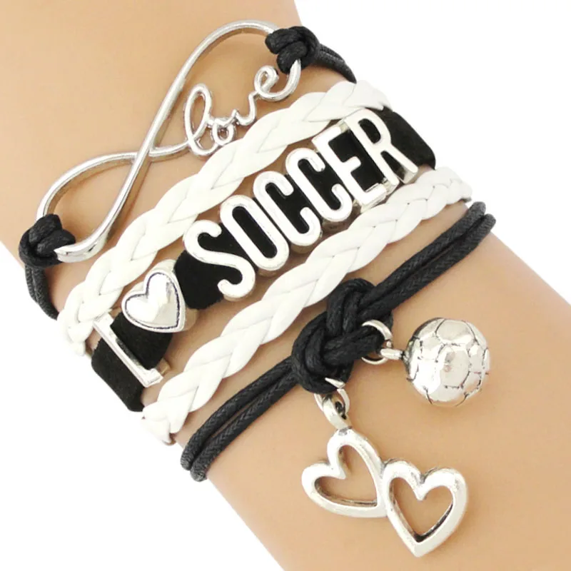 Soccer Mom Charm Bracelets Sports Infinity Jewelry Women Men Unisex Girl Boys Gift Drop Shipping