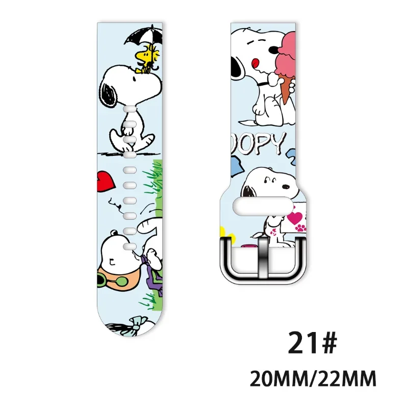 Snoopy Cartoon 20mm 22mm Strap for Samsung Galaxy Watch 4 3 Classic 5 Pro Active 2/Gear S3 Bracelet Huawei Watch GT 2 3 Strap