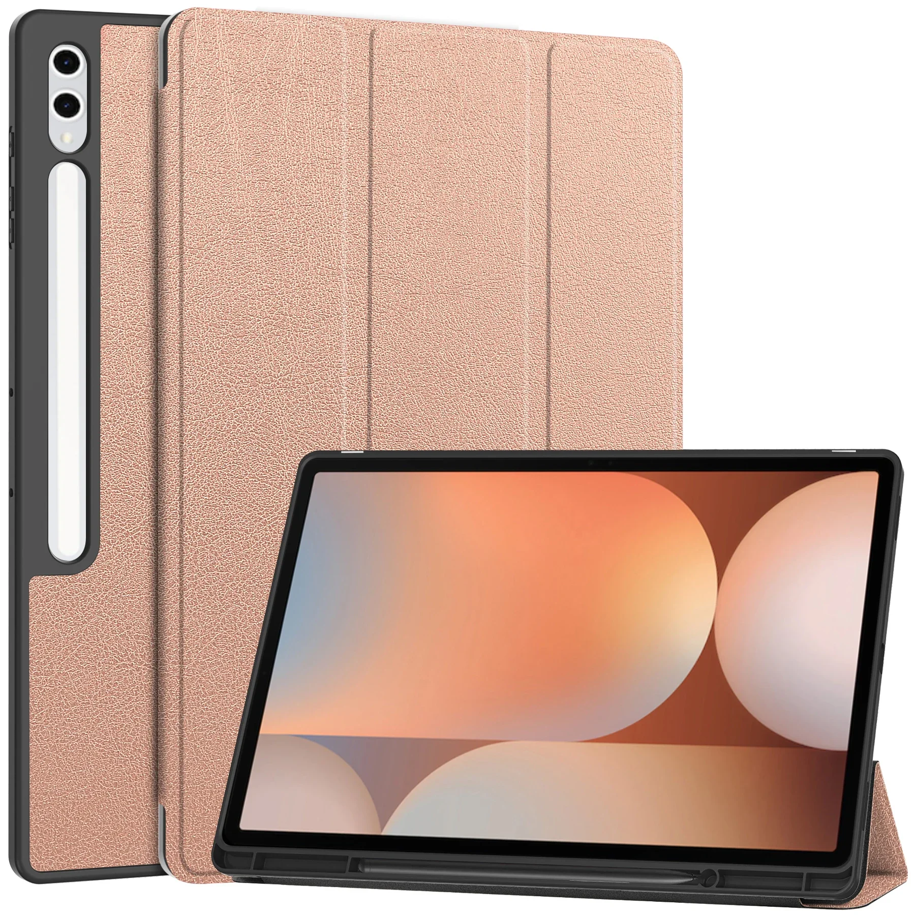 Per Samsung Tab S10 Ultra Funda Custodia con supporto tri-fold da 14,6 pollici Custodia portapenne intelligente per Samsung Galaxy TPU Guscio posteriore