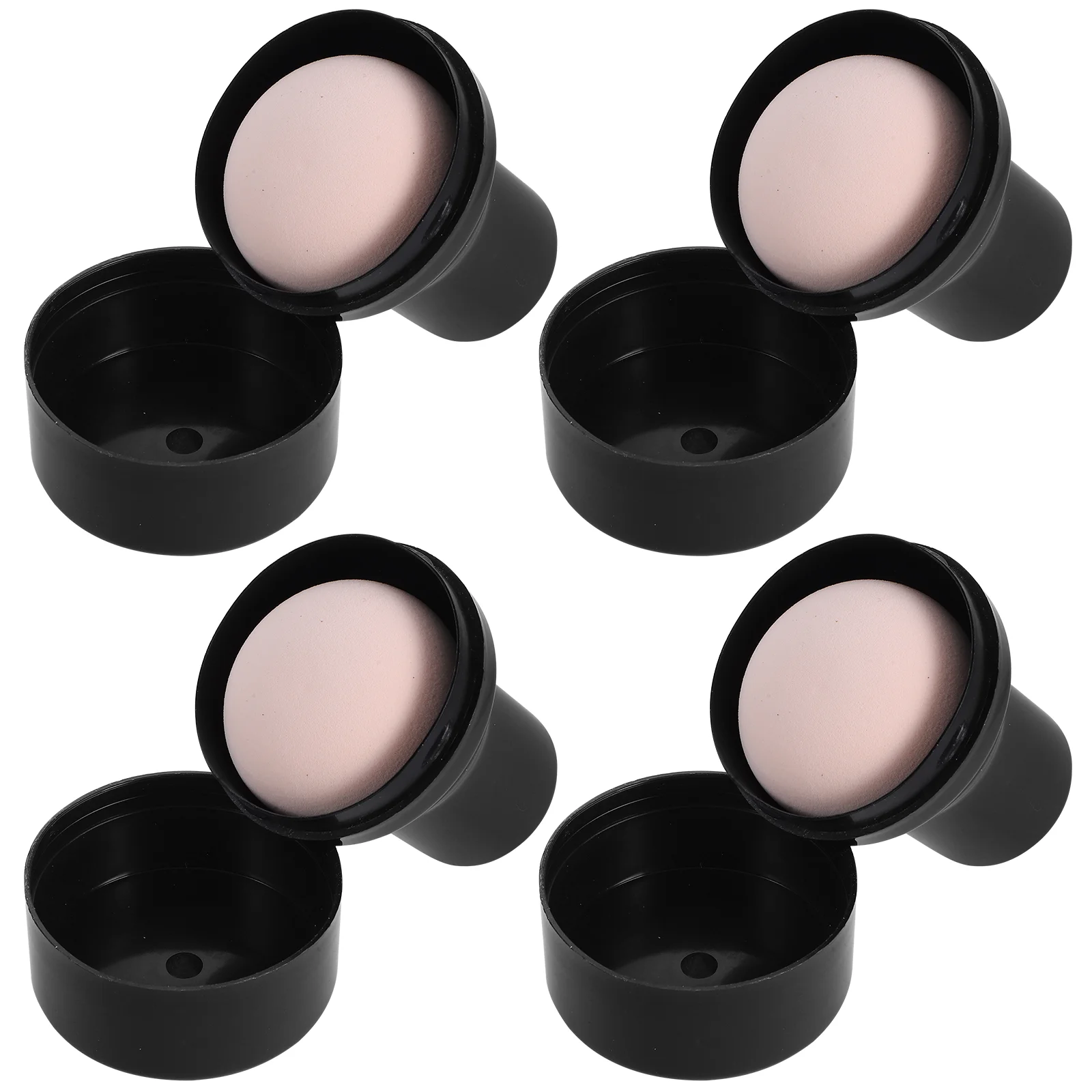 4Pcs Mushroom Shape Face Applicators Makeup Supplies for Women Girls Ladies Black