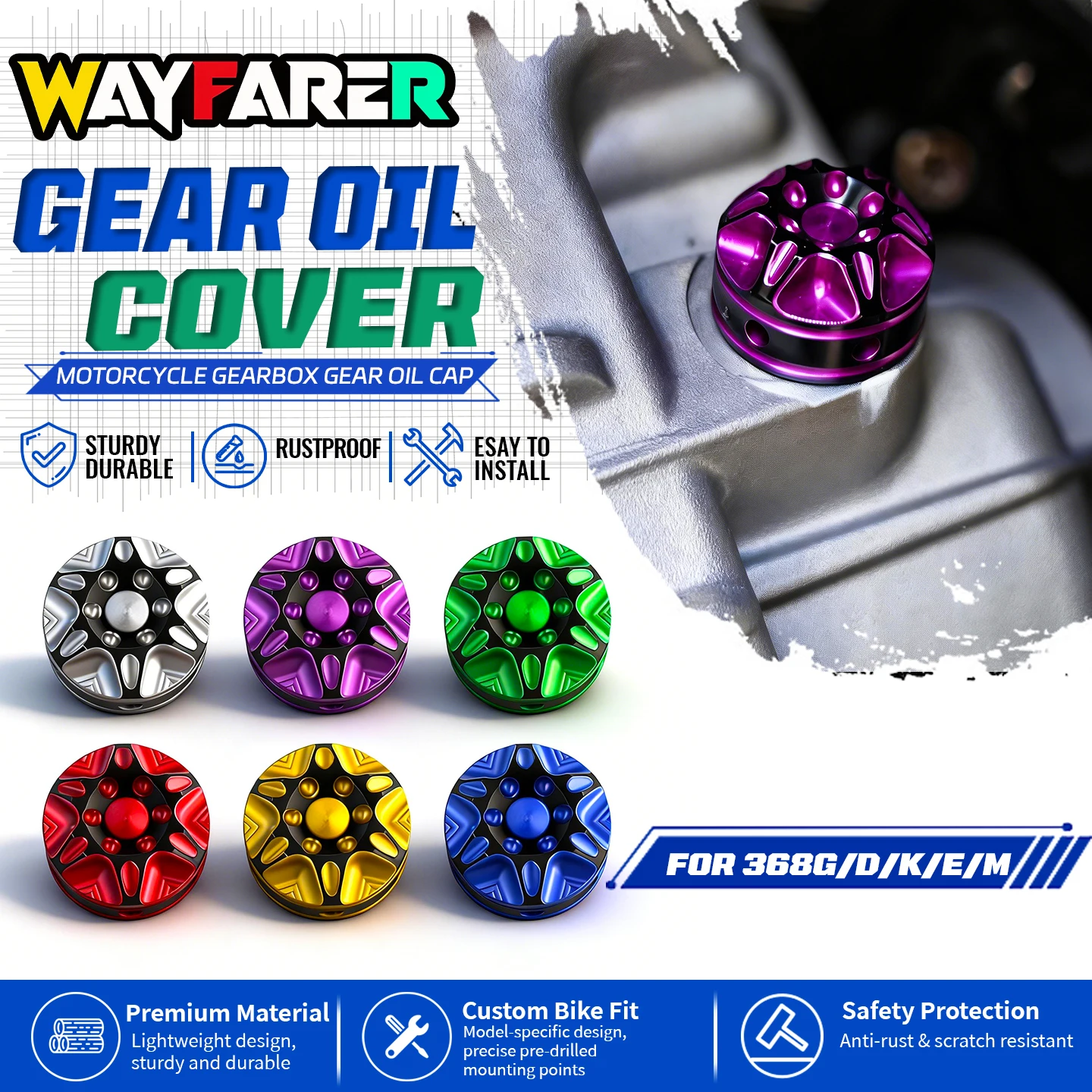 Motorcycle Gearbox Oil Screw Cap for 368G G368 368 G 368D 368K/M/E/D 350E 350D 350M 150D 150X 150M Rear Wheel Gearbox Screws