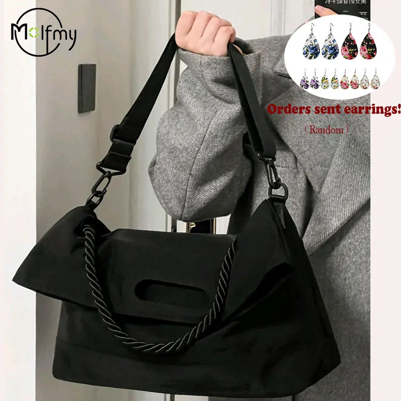 Women\'s Bag 2023 Shoulder Handbags Fashion Luxury Designer Nylon Tote Bag Women Large Capacity SimpleTravel Black Messenger Bags