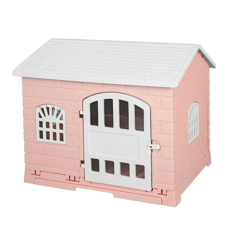 

Plastic Pet House with Roof for Small Medium Dogs Indoor and Outdoor Use