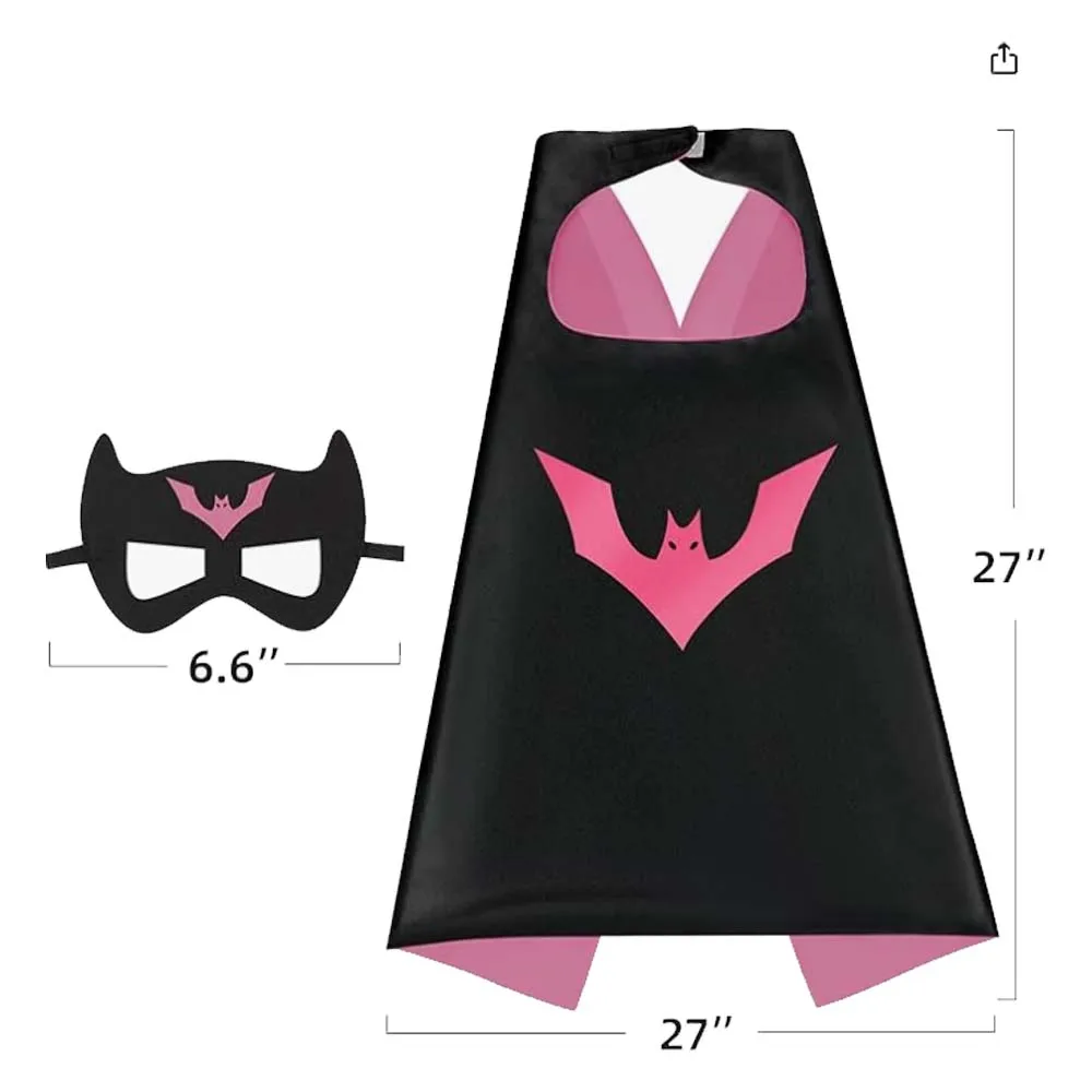 Máscaras de super-herói Capes para meninas, trajes de desenhos animados, capa de Páscoa Halloween, presentes para menina de 3 a 10 anos, 4 conjuntos