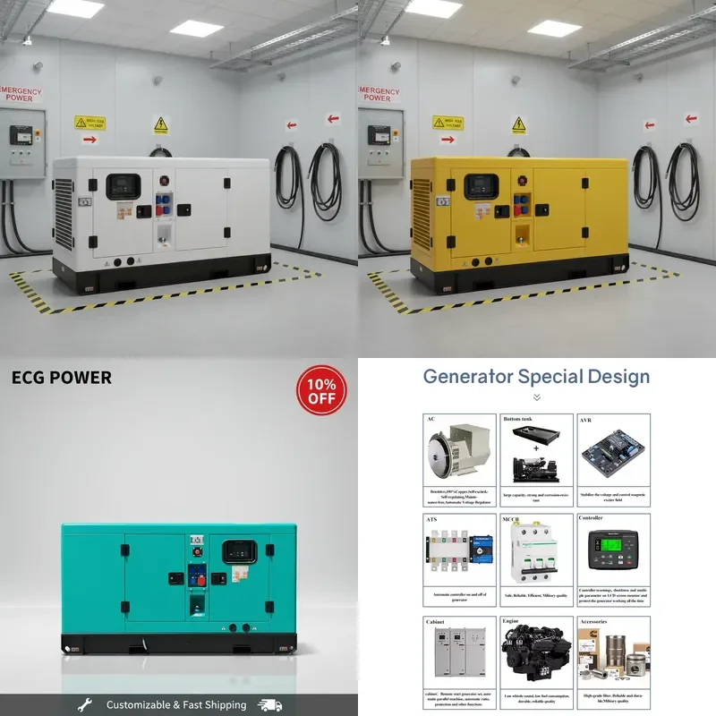 Power Super Silent 30kva 50kva 100kva Three Phase Generator Set 400V 50HZ for Power Plant Industrial Use Generator