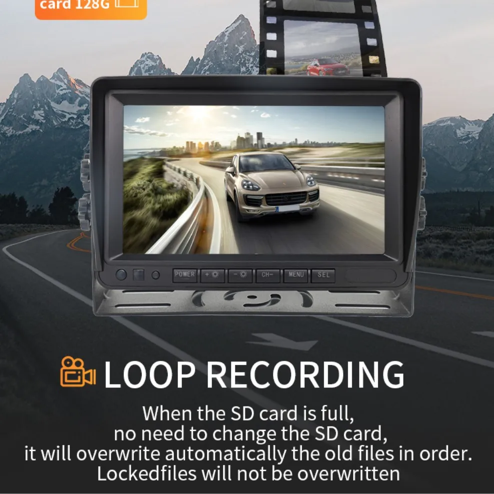 Parking Line Car Reversing Aid IP68 Waterproof Monitor Camera System Support Vehicle,mining Vehicle, Heavy Duty Equipments