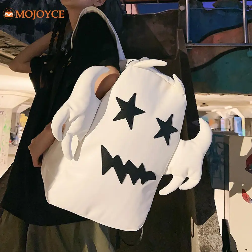 2023 Original White Demon Bat Fashion Backpacks Large Cppacity Campus Schoolbag Cute Ghost Spirit Waterproof Travel Shoulder Bag