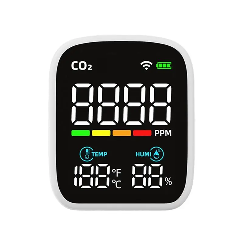 A76I-1Set WIFI Infrared CO2 Monitor Carbon Dioxide Monitor NDIR Sensor Air Quality Monitor Carbon Dioxide Detector ABS Co2 Detec