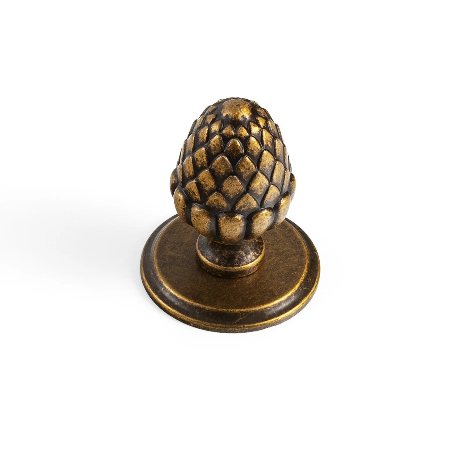 Champagne Bronze Zinc Alloy Cabinet Knob with Circular Backplate - Single Hole Center Cabinet Pull Hardware for Bedroom, Kitchen, 6 Pack