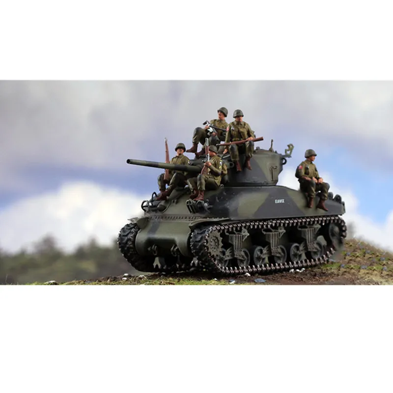 1/72 Schaalmodel Amerikaanse 5 stks Tank Armor Soldaten 5 Soldaten Action Figure Speelgoed DIY Scène Accessoire Poppen Collectie Geschenken Fans