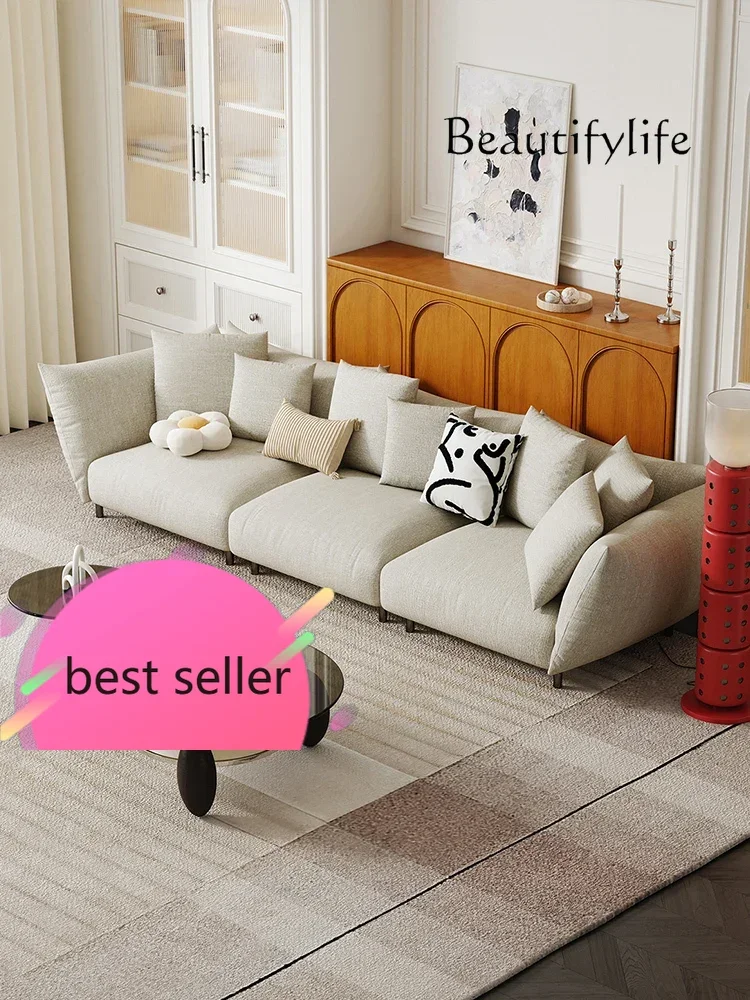 

N Синель Бархатная Ткань Диван Гостиная Маленькая Квартира Кремовый Стиль Дизайнерский Легкий Роскошный Тканевый Диван