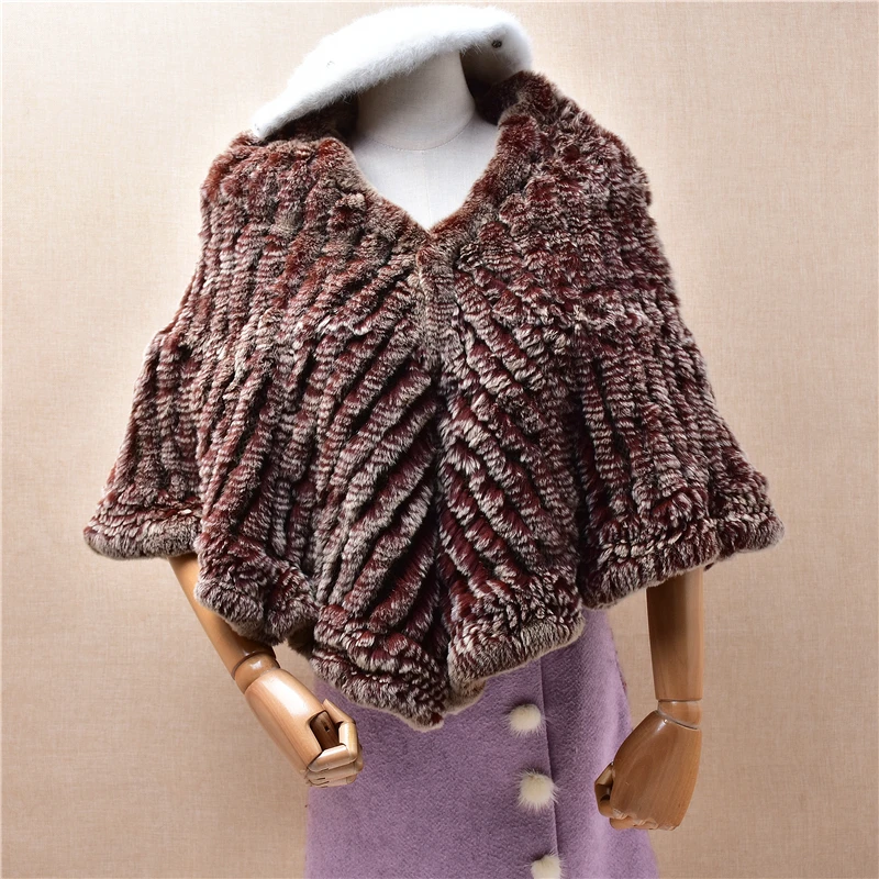 

Women Mujer Fall Winter Clothes Hairy Plush Rex Rabbit Hair Knitted Hooded Short Sleeves Loose Cloak Sweater Jumper Pull Tops