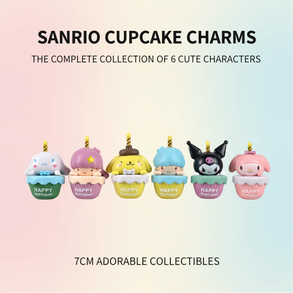 

Anime Figure Stress Ball 5Pcs Sanrio Kuromi Divination Doll Cake Handmade Model Figures Kulomi Birthday Cake Decor Mystery Gift