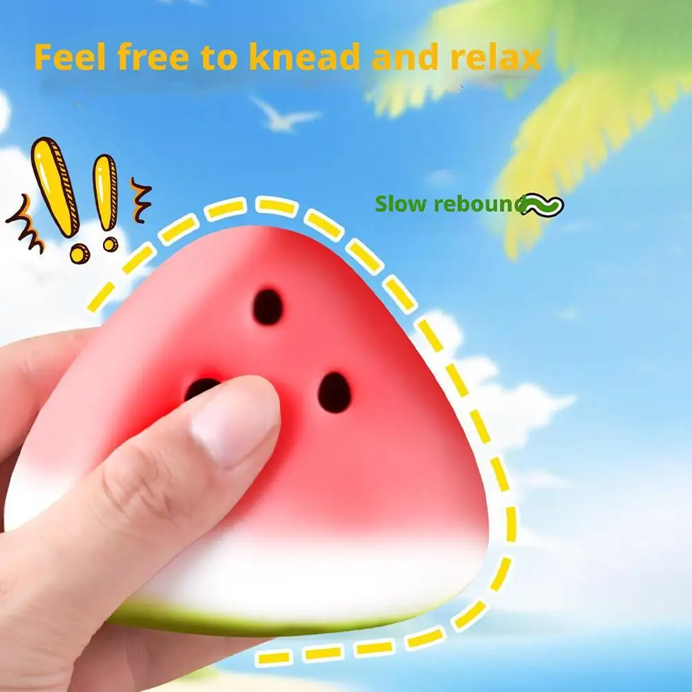 Squishy Watermelon Toy Anti-Stress Slow Rising Fruit Funny Pressure Reducer Prop Anti-Stress Slow Rising Fruit Pinch Squeeze
