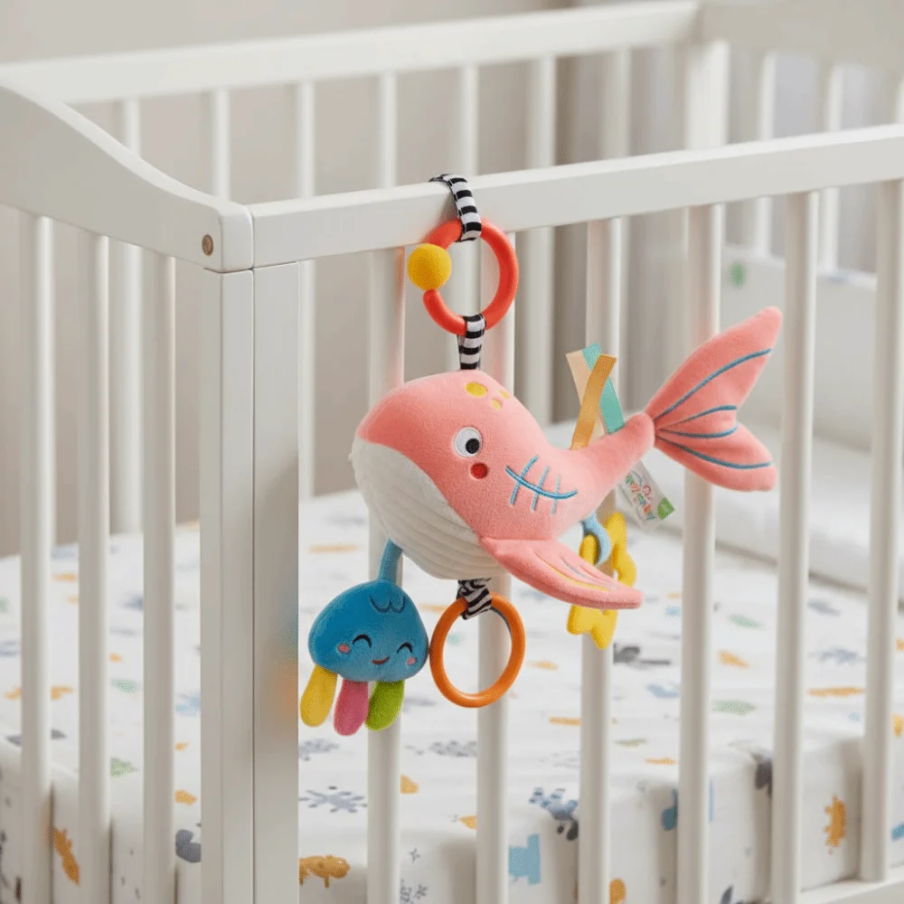 Cute Baby Crib Bell Early Education Removable Infant Soft Wear-resistant Teether Rattles Stuffed Animal for 0-12 Months