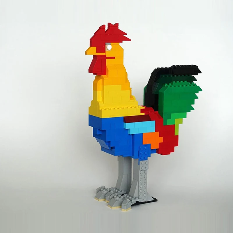 Creators Animal Series Model MOC Building Bricks Male Chicken Modular Technology Gifts Holiday Assemble Children Toys Suit