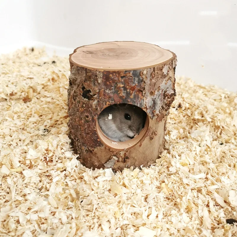 Hamster Escape Nest Wooden Nest Natural Teeth Grinding Supplies Golden Wire Bear Tree Cave Landscaping Supplies