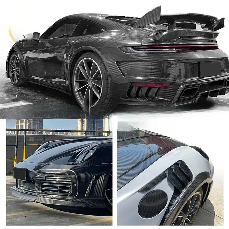 Practical 992 Body Kit GT3RS Style Front Rear Bumper Exhaust Semi Carbon Sport Universal Fit Car Guard