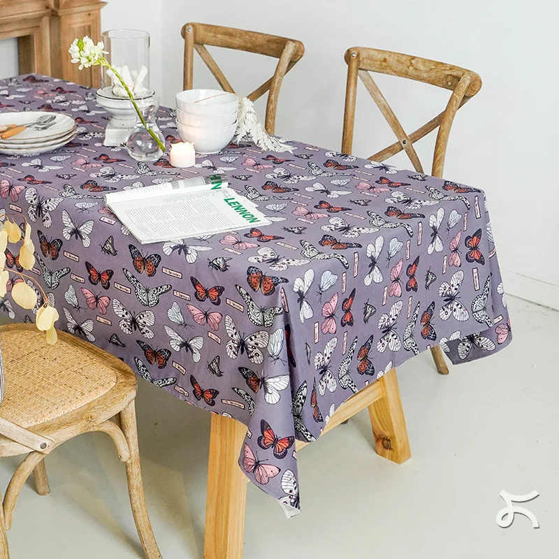 Withered Cross border American style household tablecloth waterproof, thickened, easy to maintain, dustproof, decorative dining