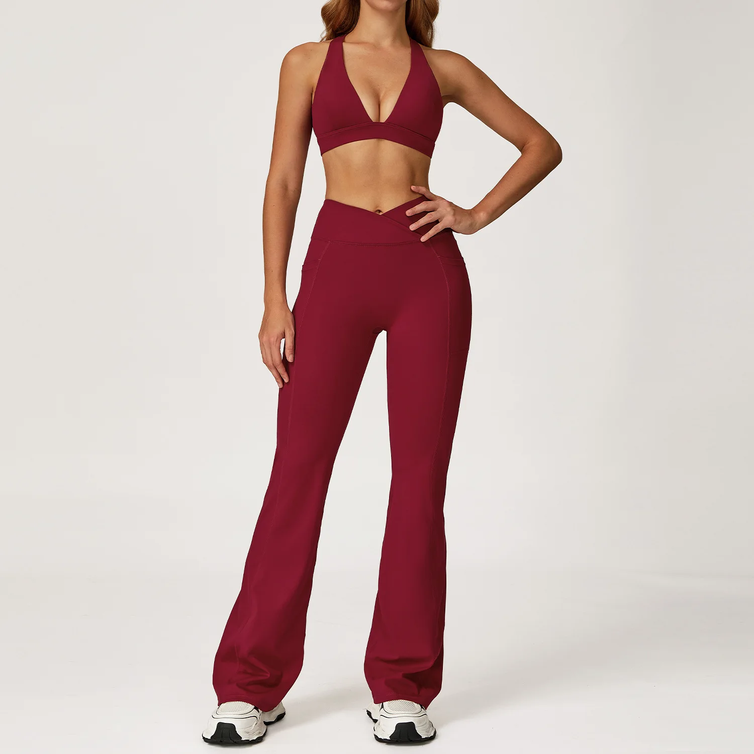Conjunto de 2 uds de Yoga, ropa de gimnasio, ropa deportiva de entrenamiento, trajes de Yoga, chándales para mujer, trajes de Fitness, Sujetador deportivo, mallas de gimnasio, ropa atlética