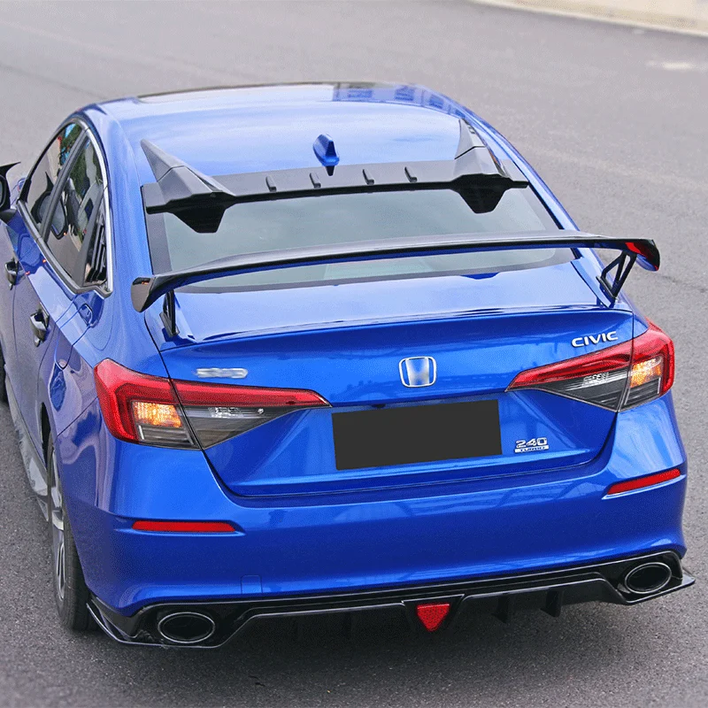 Three Box TR Tail Wing With Bracket For Honda Civic 11th generation 2022 Style Car Rear Spoiler Body Guard Styling Decoration