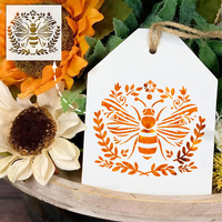 YOMDID 1pc Bee Flowers DIY Graffiti Stencil Painting Hollow Out Decorative Stencils Coloring Embossing Decorative Template