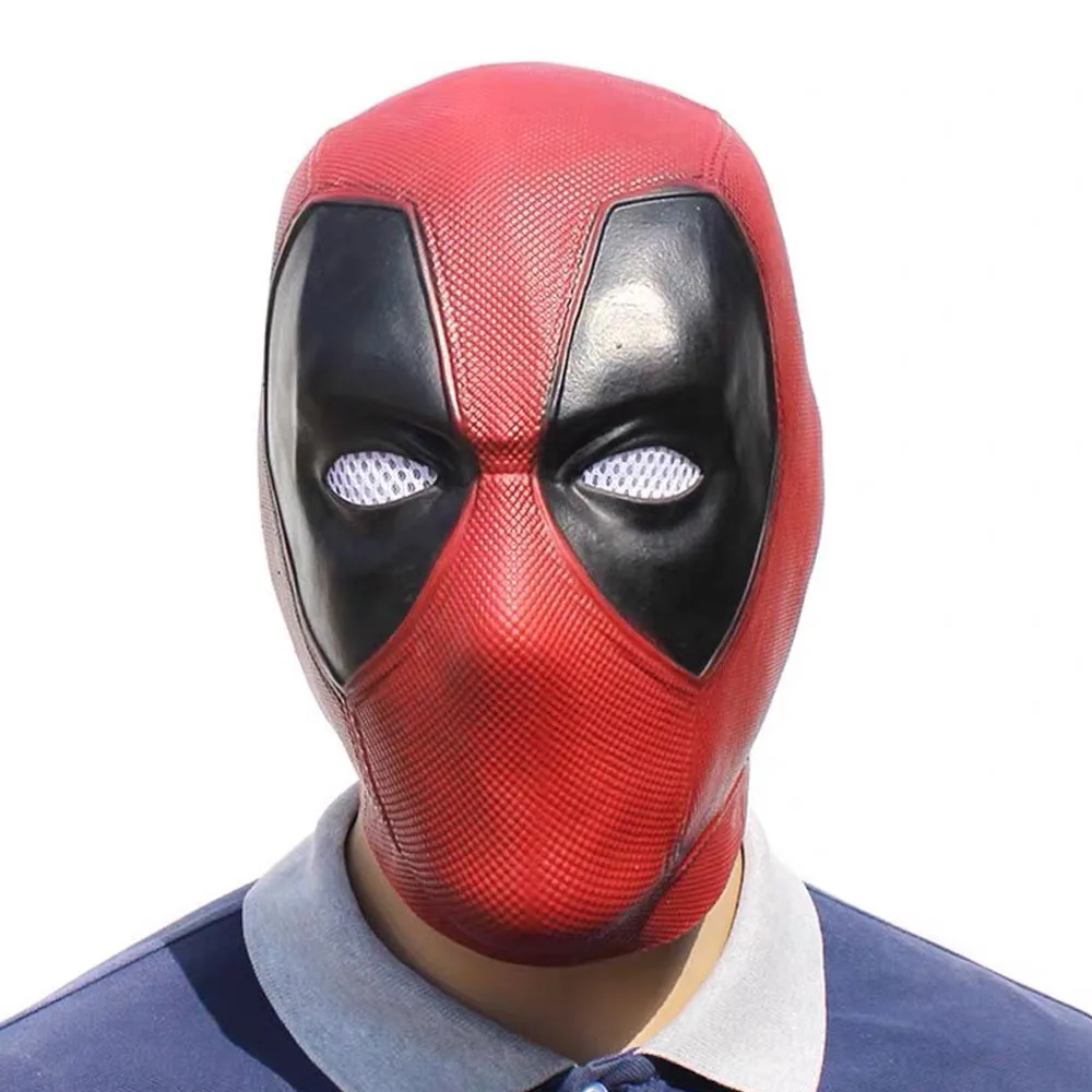 

Superhero Deadpool Mask Cosplay Wade Winston Wilson Latex Soft Funny Adult Helmet Halloween Carnival Party Costume Props