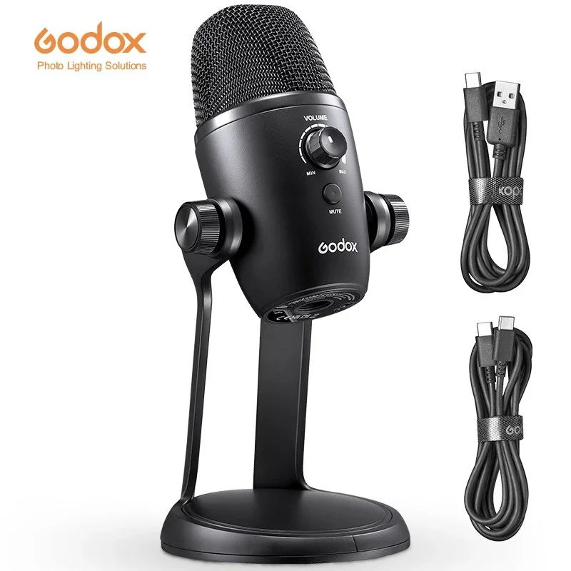 

Godox UMic82 Multi-Pattern USB Condenser Micophone Bi-directional Omni-directional Cardioid Micophone