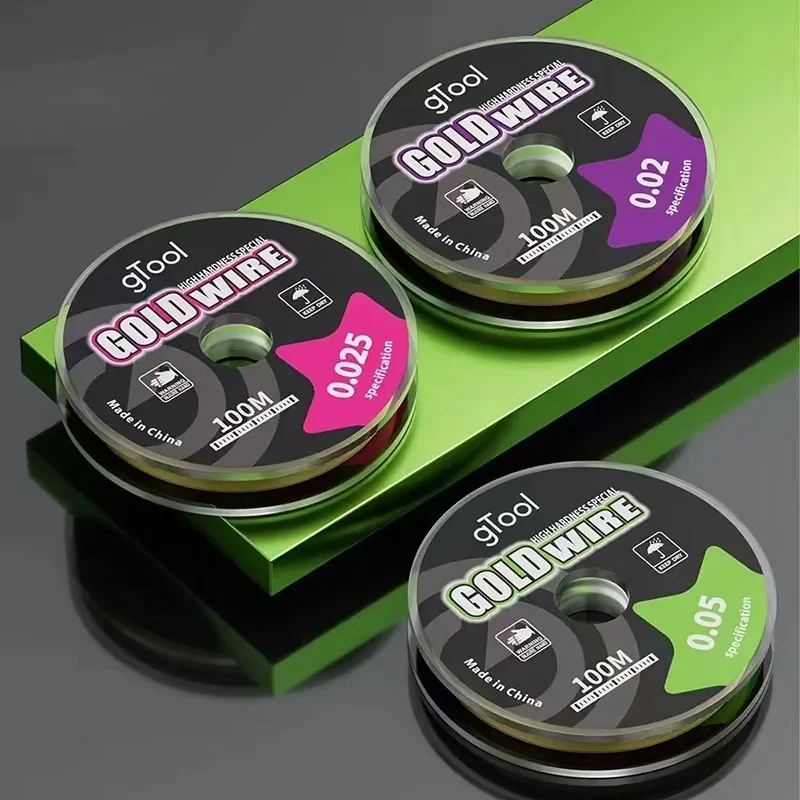 1 buah 100M 0.02/0.025/0.03/0.035/0.04/0.05/0.06/mm LCD pemisah kawat baja potongan kaca kawat emas untuk ponsel ipad