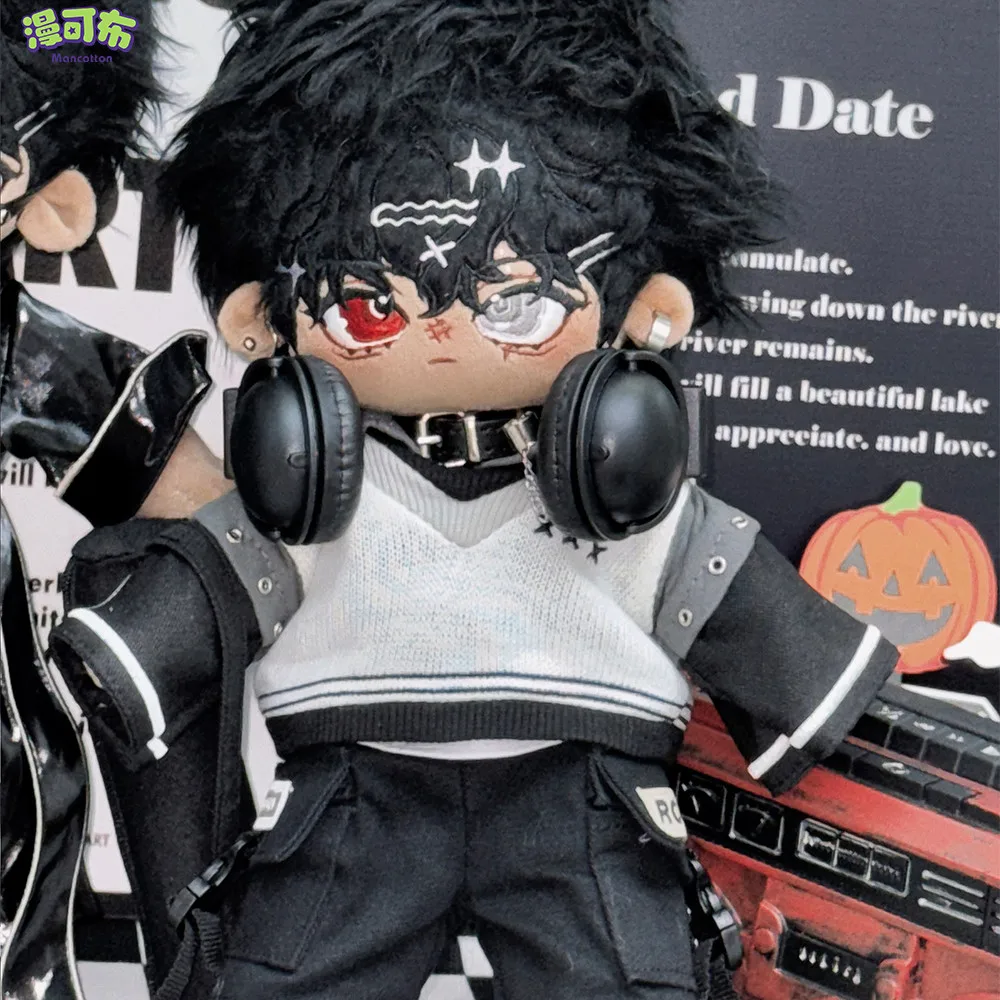 Original Anime Boy Duo No Attributes 20cm Cosplay Plush Stuffed Doll Body Fan Collection Change Suit Plushies Toys Figures Gift