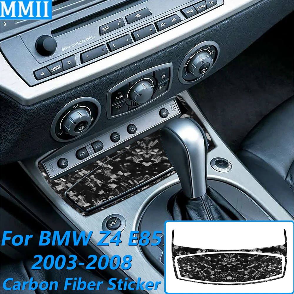 For BMW Z4 E85 E86 2003-2008 Forged Carbon Fiber Central Seat Ventilation Ashtray Panel Cover Decorative Car Accessories Sticker