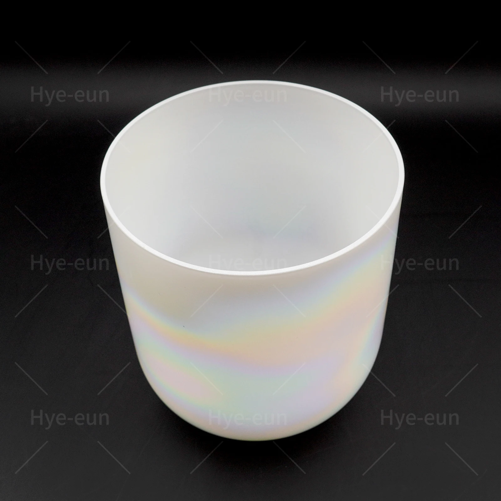 Hye-eun Pearl White Clear Crystal Singing Bowl, 6 inch Alchemy Cosmic Light Sound Bowl for Sound Healing