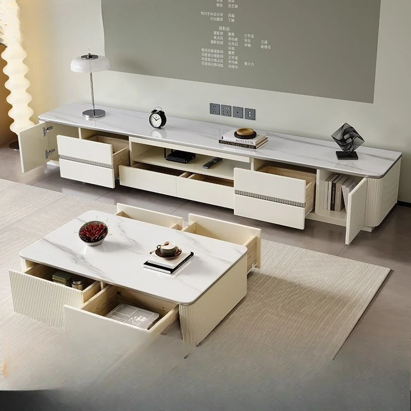 Armário de TV para sala de estar com laje de rock Moderno e simples