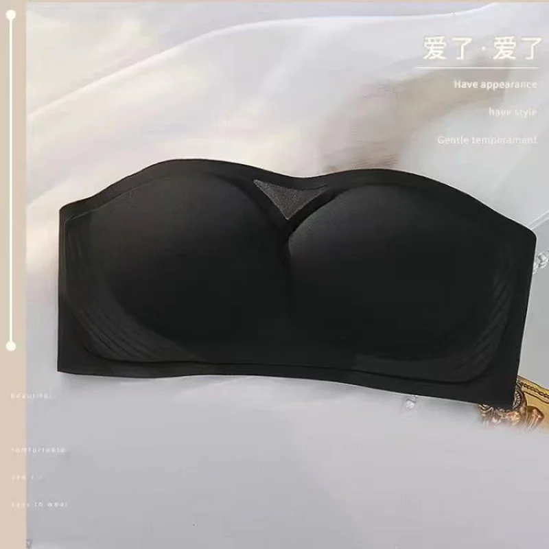 Strapless underwear for women push up anti-slip tube top full coverage small chest backless bra wireless invisible strapless bra image 6