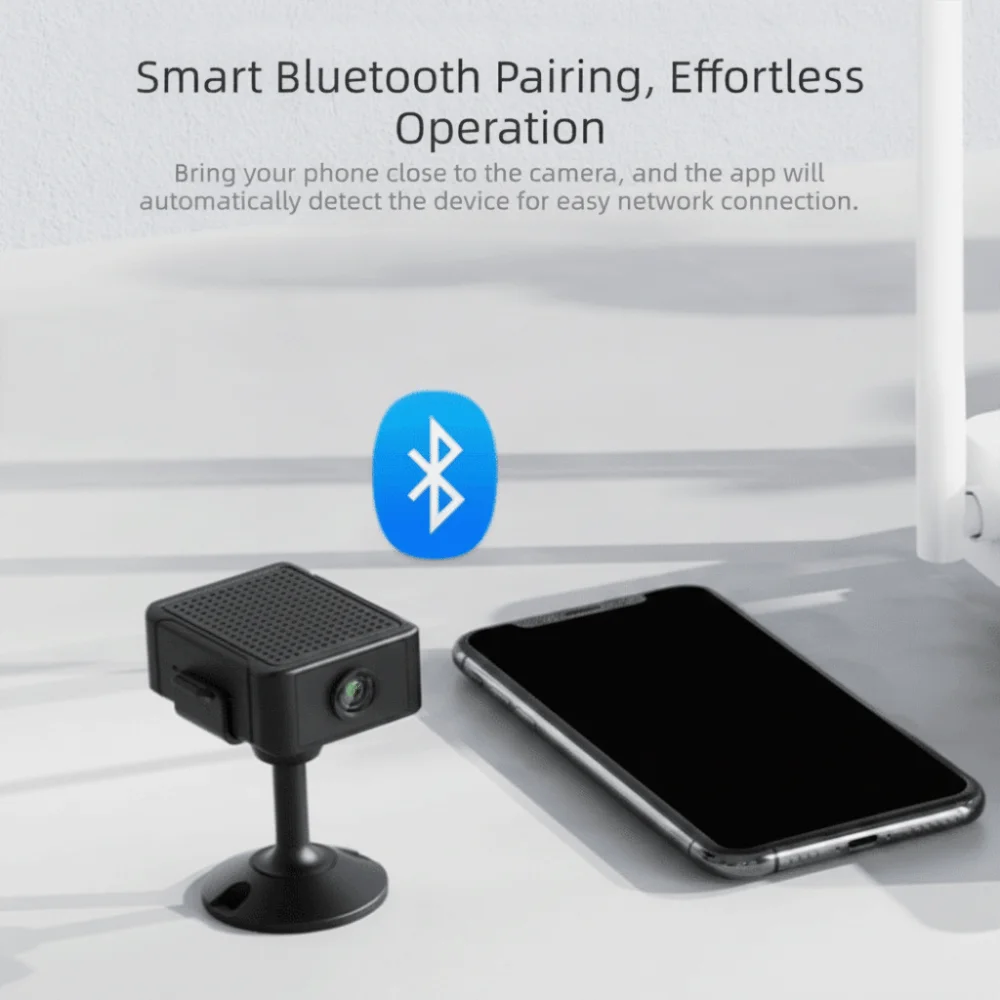 4K Resolution Security Camera Night Vision Motion Detection Mini Camera SD Storage Cloud Storage Smart Camera Home Monitoring