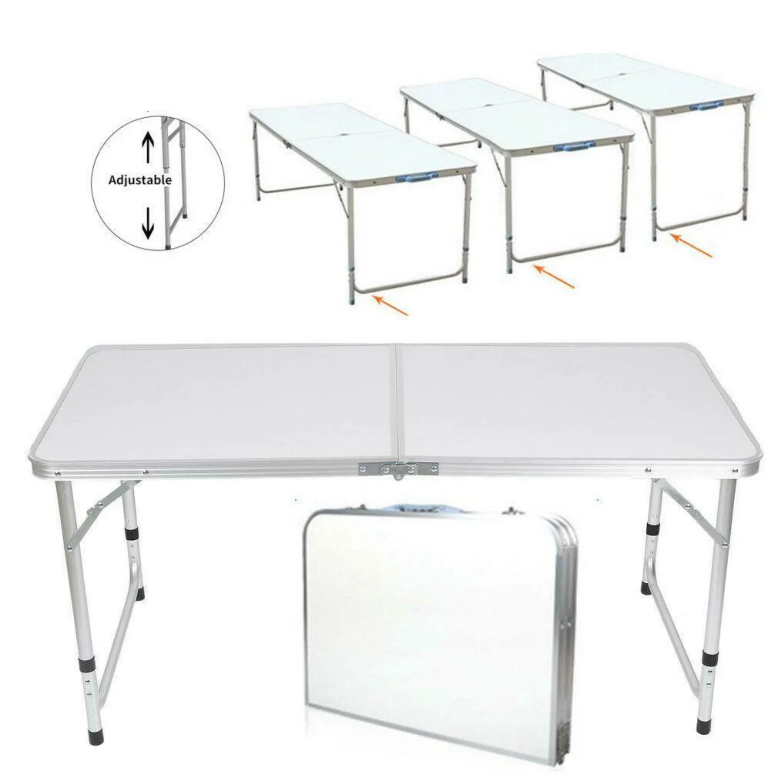 Aluminum Camping Folding Table, Outdoor Picnic, BBQ, Portable, US, 4ft, Free Shipping