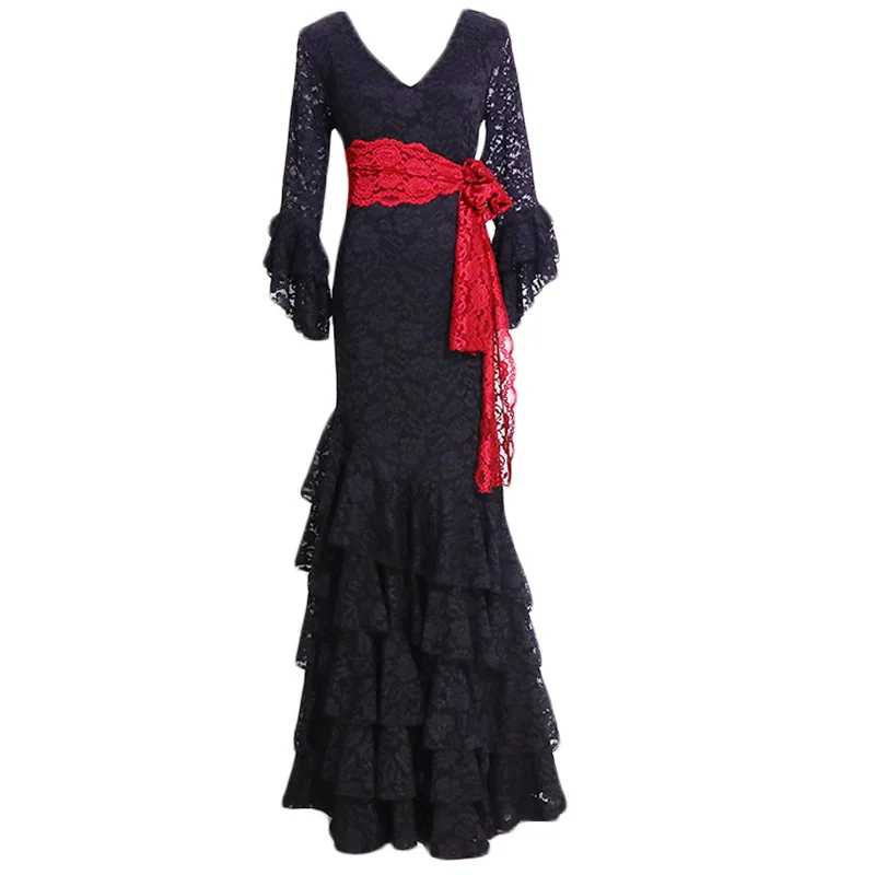 Vestido de baile español vestido de Flamenco ropa mujer DTT28