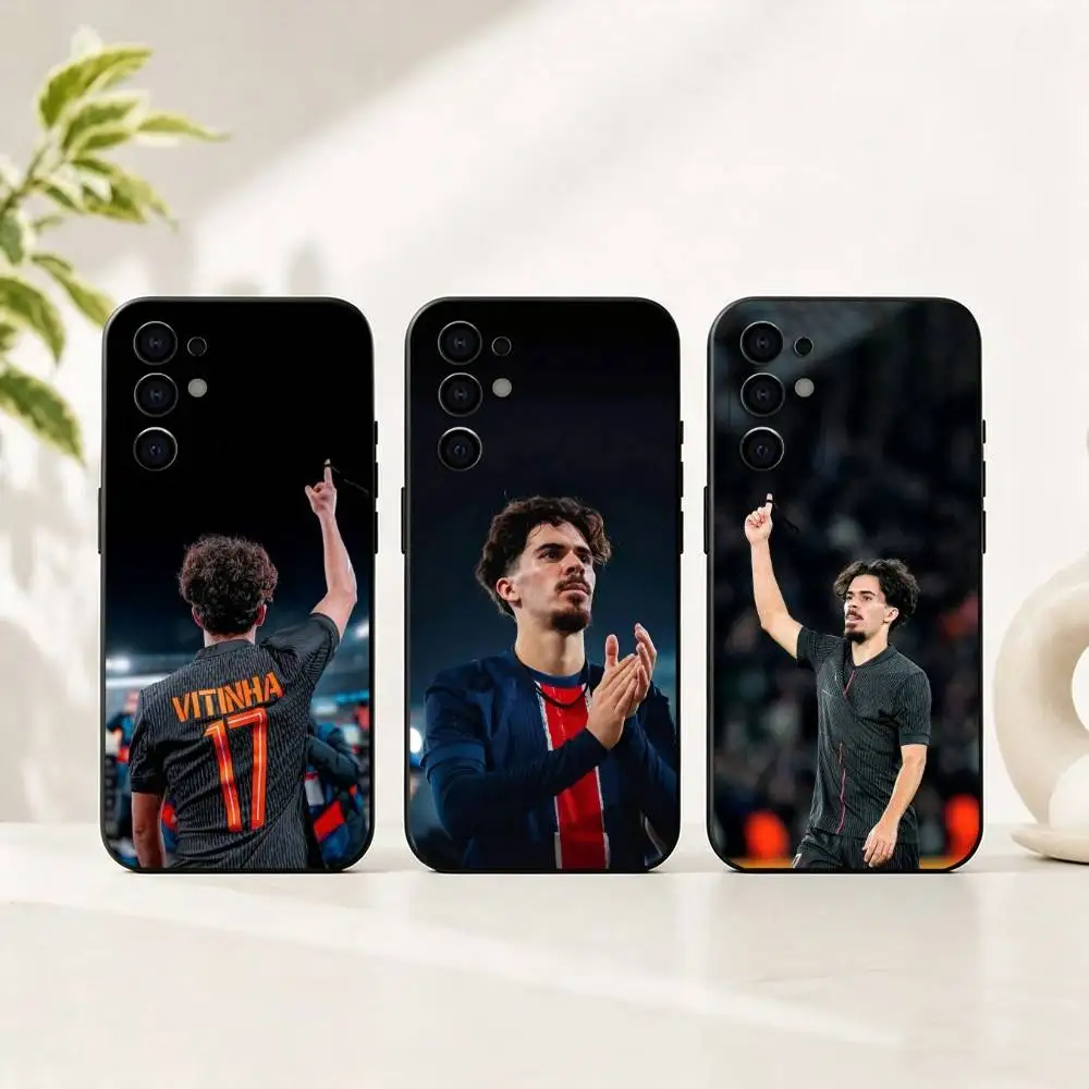 Football star V-Vitinha Ferreira Phone Case For Samsung S25,S24,S21,S22,S23,S30,Ultra,S20,Plus,Fe,Lite,Note,10,Black Cover