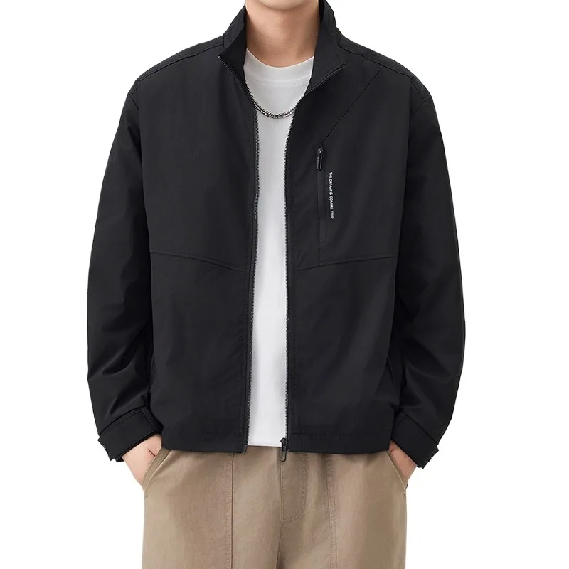 Spring Autumn New Simple Casual Solid Fashion Jacket Men Overcoat New Arrival Men's Stand-up Collar Jackets Men's Jacket 4XL Top