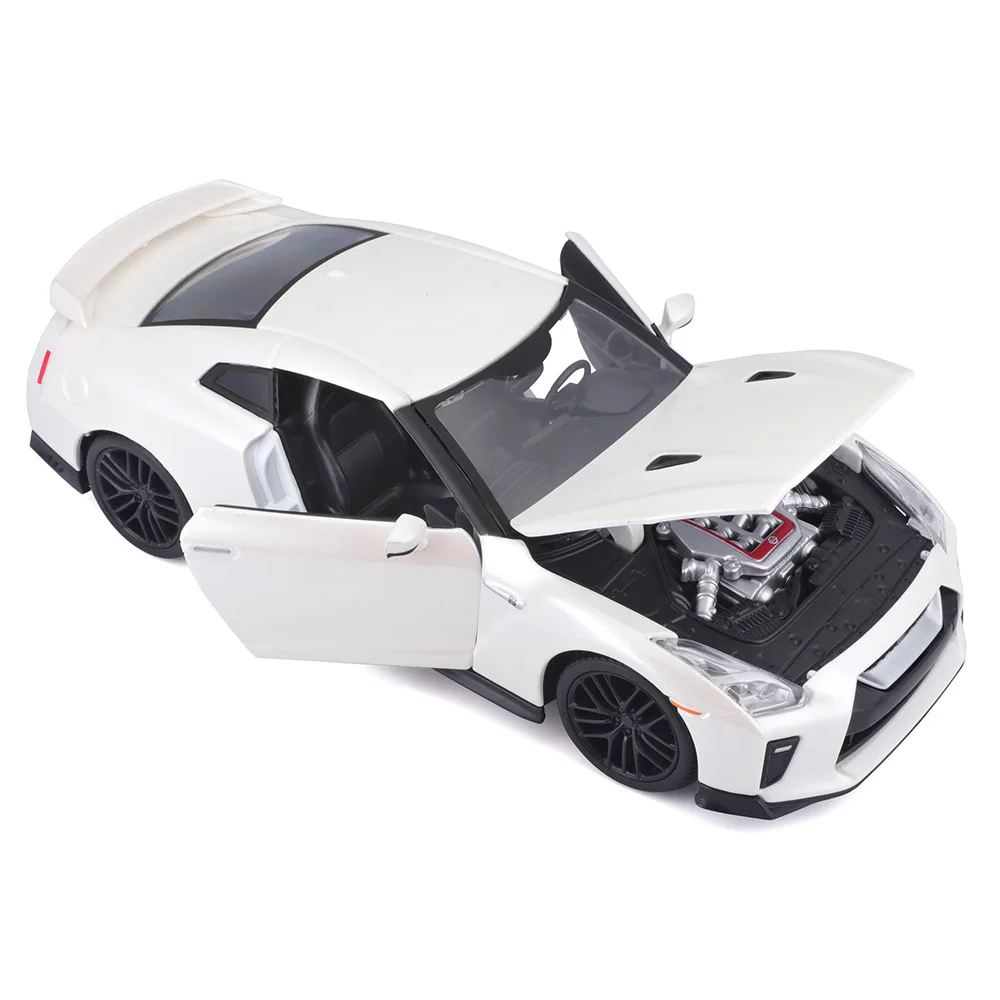Bburago-Nissan Ares GT-R Carro De Corrida De Liga, Modelo De Veículo De Luxo, Diecast Pull Back Cars, Coleção De Brinquedos Presente, 2017, 1:24
