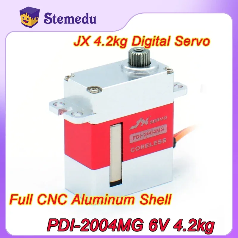 

JX Servo PDI-2004MG 4.2kg 0.08s Full CNC Aluminum Shell Digital Coreless Motor Servo For RC Car Drone Glider Helicopter Crawler