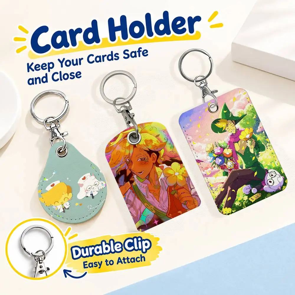 FOR Deltarune Flowery Card Holder Keychain Key Ring Door Lock Access Protective Case For Security Gift
