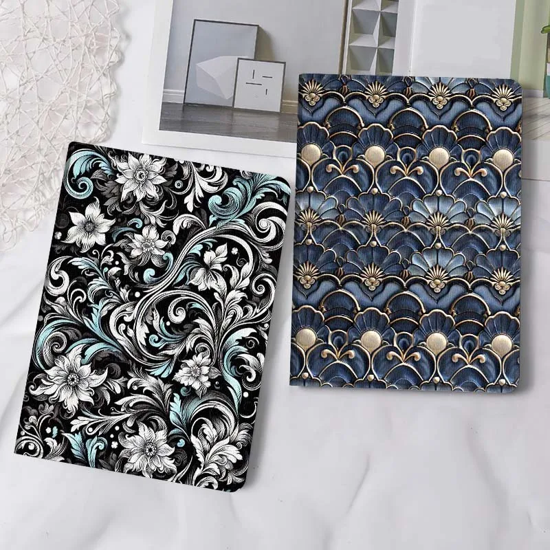

Flower Carbon Fiber Luxury Gift For iPad Pro Air Mini 2 3 4 5 6 7 6th 7th 10th 11th 10.2 9.7 10.5 11 Foldable Tablet Case