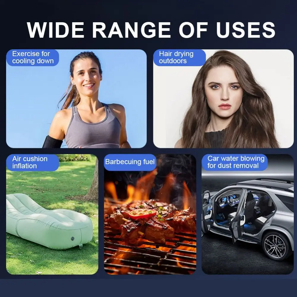 

80000 RPM Handheld Violent Turbo Fan LED Display Lighting Lamp Powerful Dust Blower 100 Speed Adjustable Rechargeable