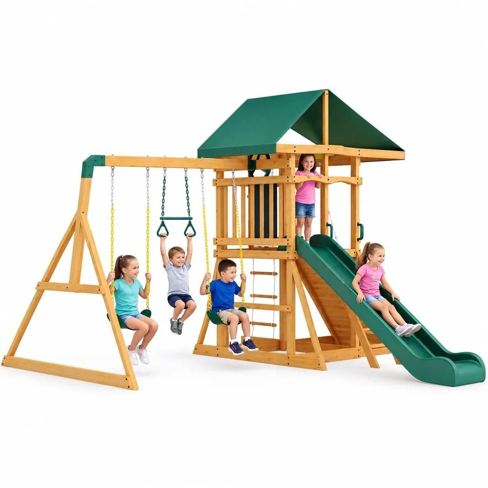 Wooden Swing Sets for Backyard Outdoor Playset