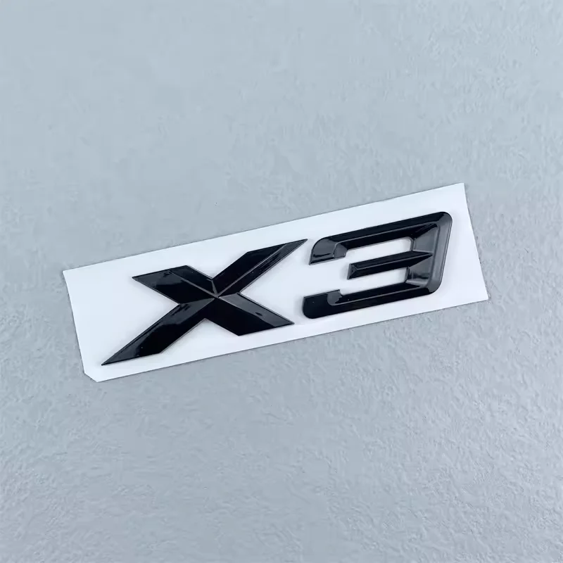 

3D ABS Black Chrome Car Letters Rear Trunk Badge X3 Logo For BMW X3 F25 Sticker Emblem X3 E83 F25 G01 Lettering Accessories
