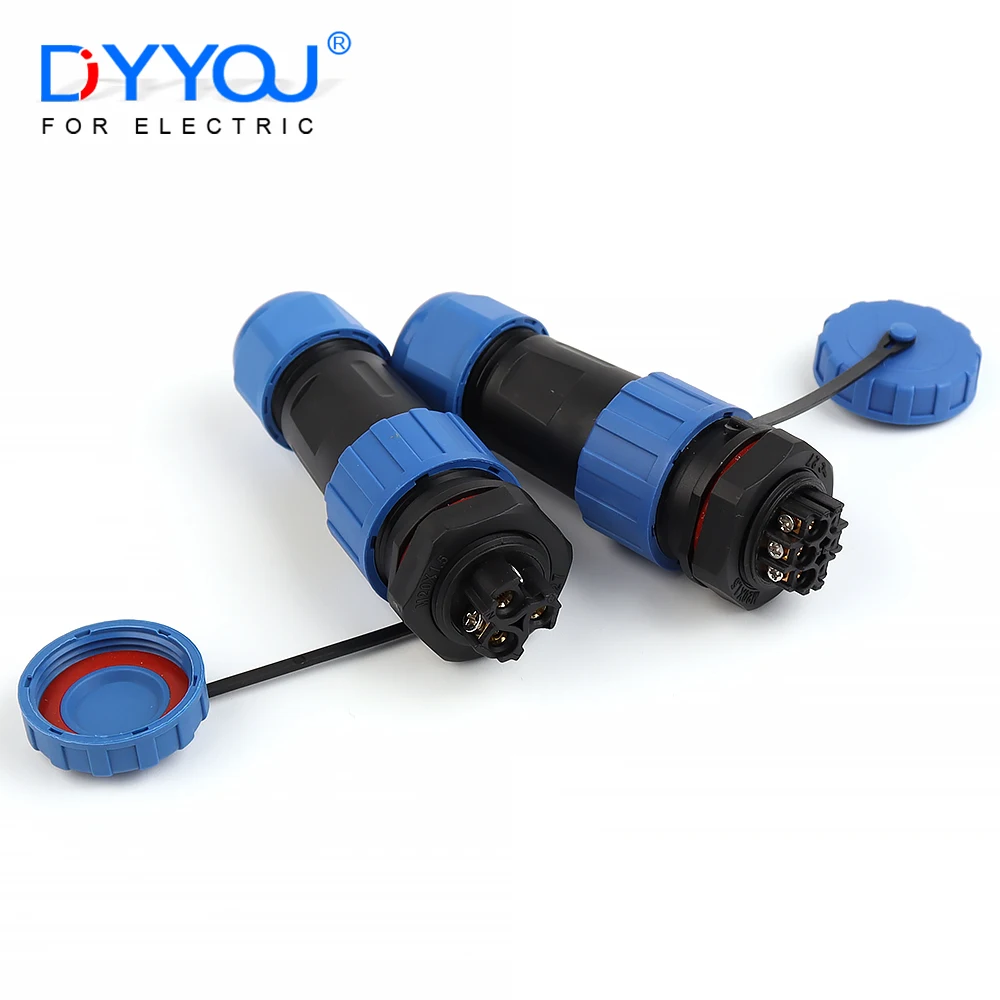 LP/SP20 IP68 Industrial Waterproof Connector Solderless Quick Screw Connection Male Female 2/3/4/5/6/7 Pin Plug Socket Back Nut