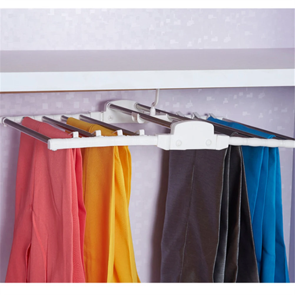 

Multi Layer Pants Hanger Saving Metal Clothes Hanger Eco Friendly Closet Organizer For Trousers