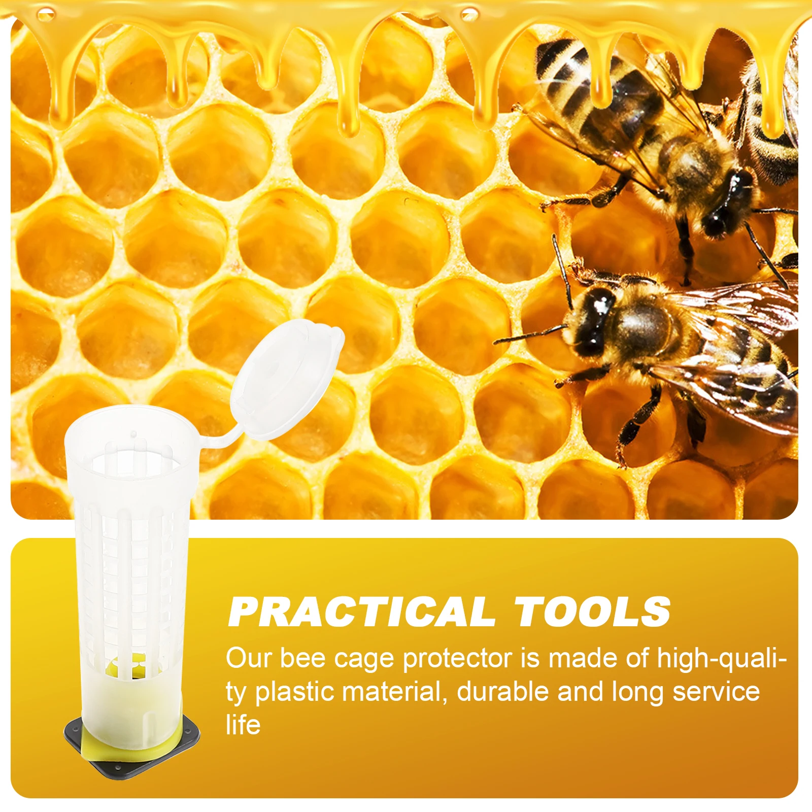 

20pcs Queen Cage Protective Cover Beekeeping Tool Sturdy Durable Plastic Beehive Lightweight Convenient Use Gardening Supplies