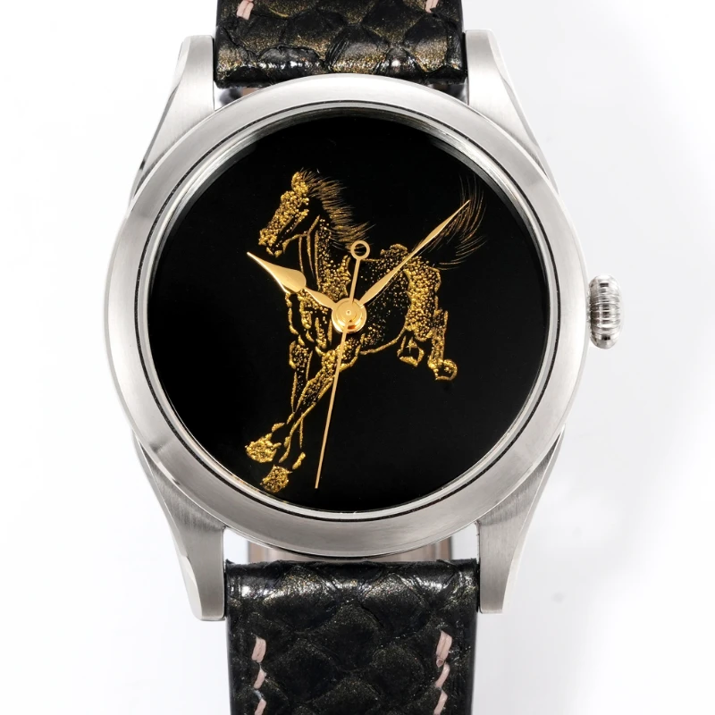 Huasuo, Success, Gold Craftsmanship Year of The Horse Zodiac Mechanical Watch, Light Luxury Business Men's Mechanical Watch